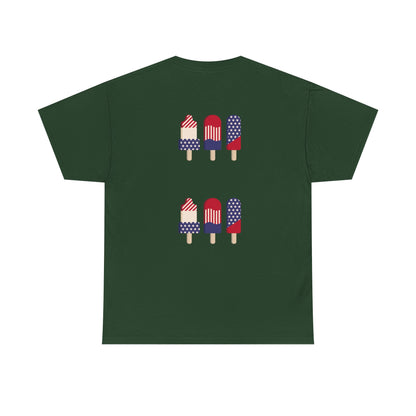 Merica Peace Hand graphic Tee | American Flag Popsicle back, Patriotic Fourth of July