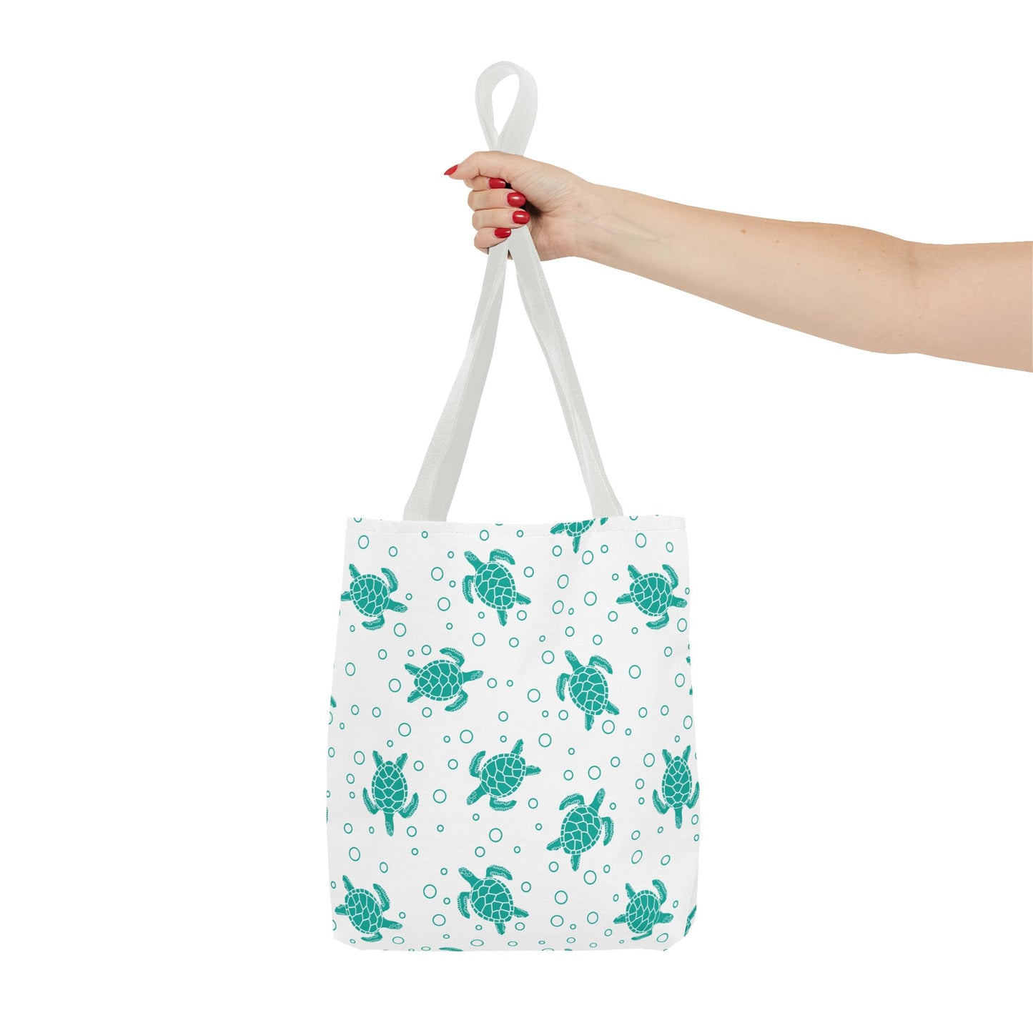 Teal Sea Turtle Pattern Tote Bag | Repeating Turtle Print