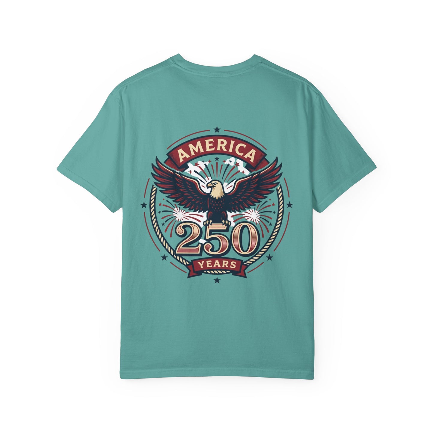 America Flag EST 1776-2026 T-Shirt | 250 Years Eagle Back Graphic