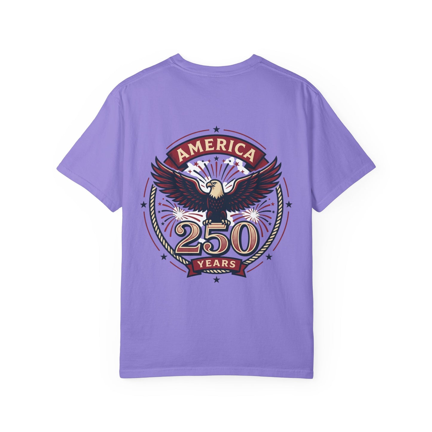 America Flag EST 1776-2026 T-Shirt | 250 Years Eagle Back Graphic