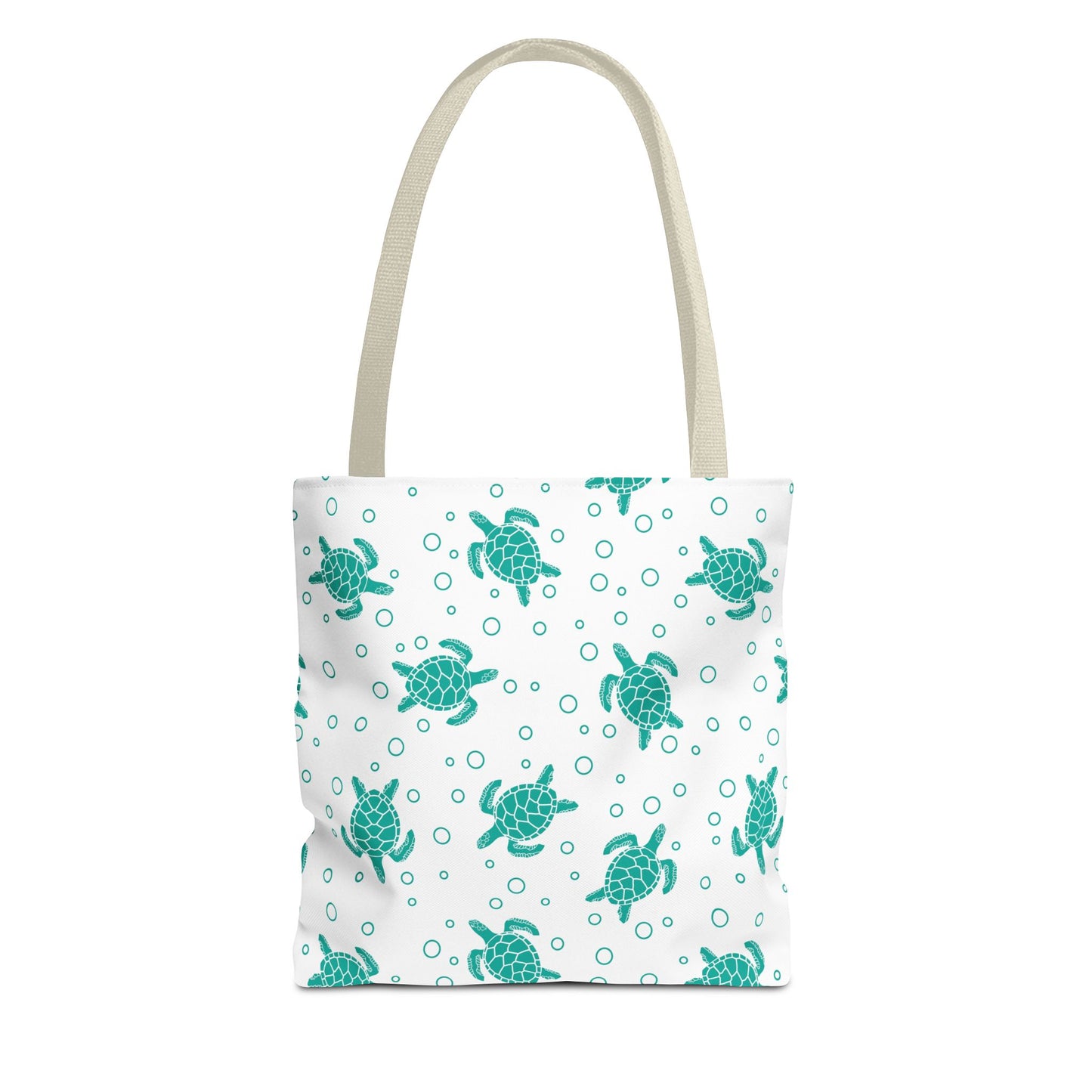 Teal Sea Turtle Pattern Tote Bag | Repeating Turtle Print