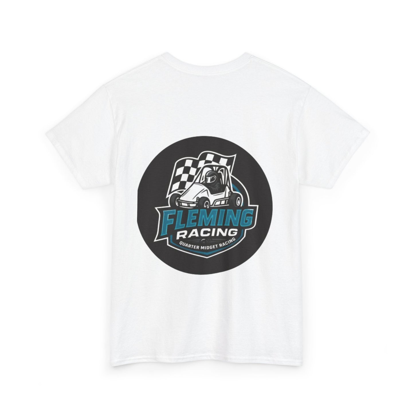 Fleming Racing Logo T-Shirt | Vintage Sprint Car Graphic, Checkered Flag