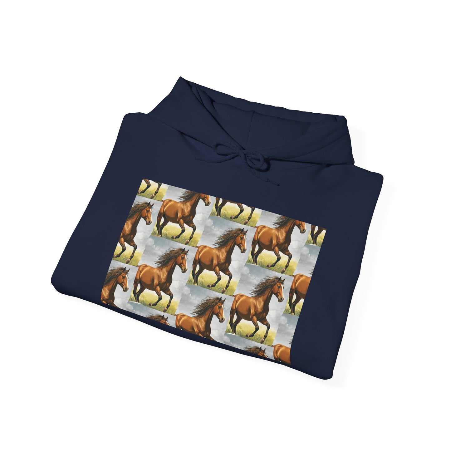 Brown Horse Pattern Hoodie | Galloping Horse Repeat Design