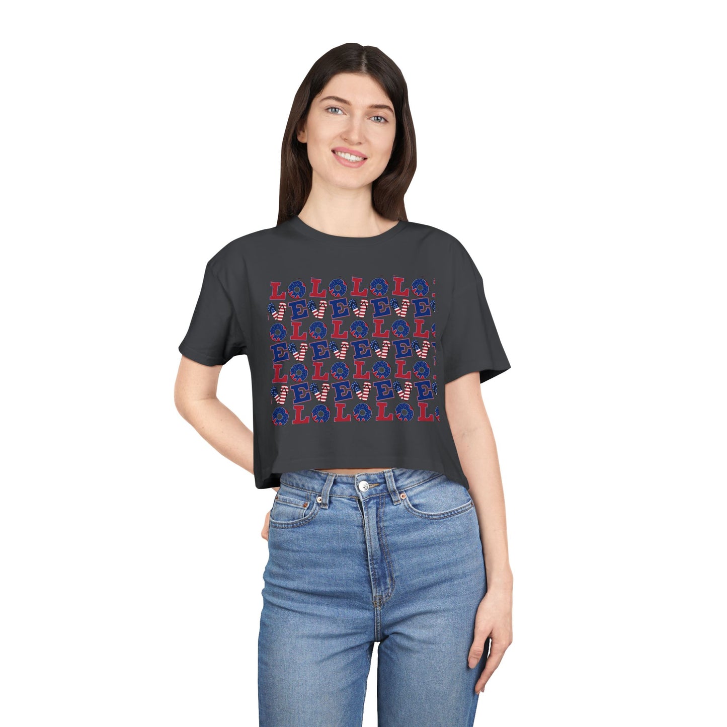 LOL Pattern Graphic Tee | Crop Top