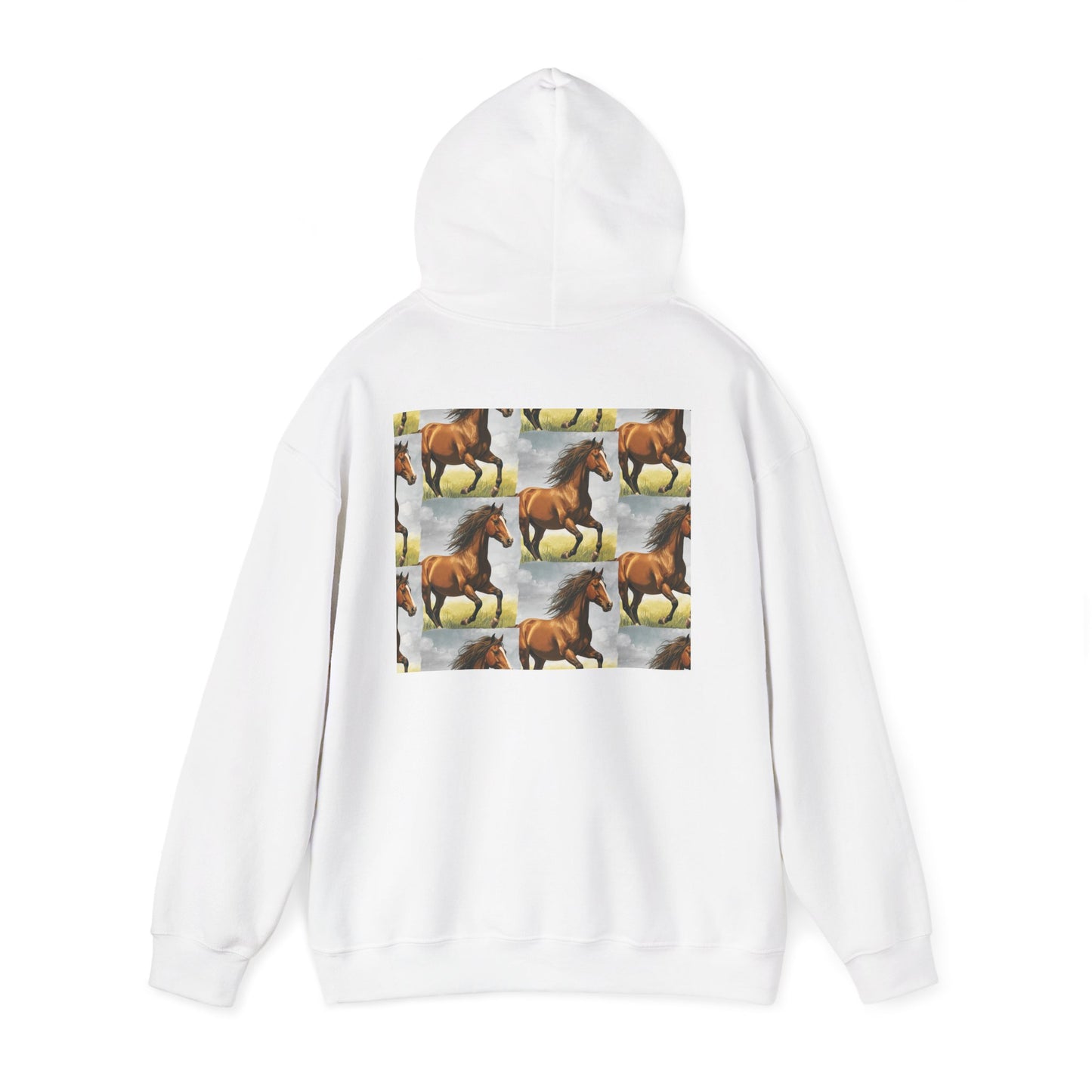 Brown Horse Pattern Hoodie | Galloping Horse Repeat Design