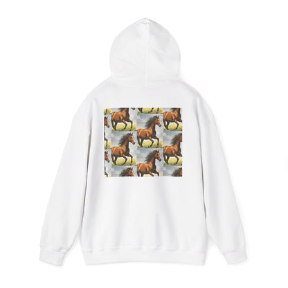 Brown Horse Pattern Hoodie | Galloping Horse Repeat Design