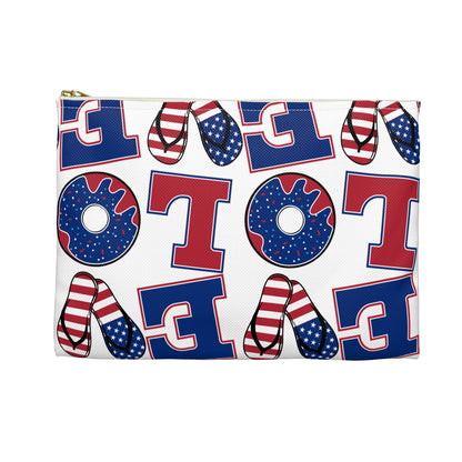 Patriotic LOVE pattern Accessory Pouch | American flag letters and icons
