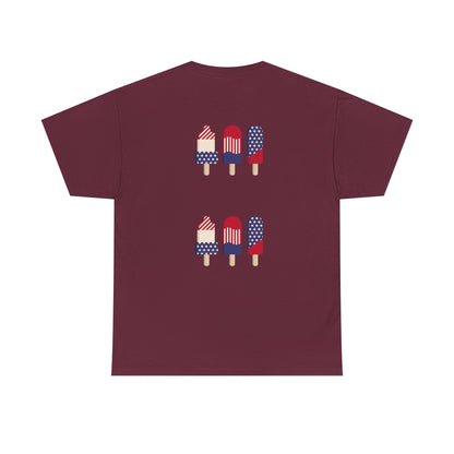 Merica Peace Hand graphic Tee | American Flag Popsicle back, Patriotic Fourth of July