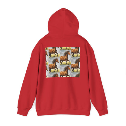 Brown Horse Pattern Hoodie | Galloping Horse Repeat Design