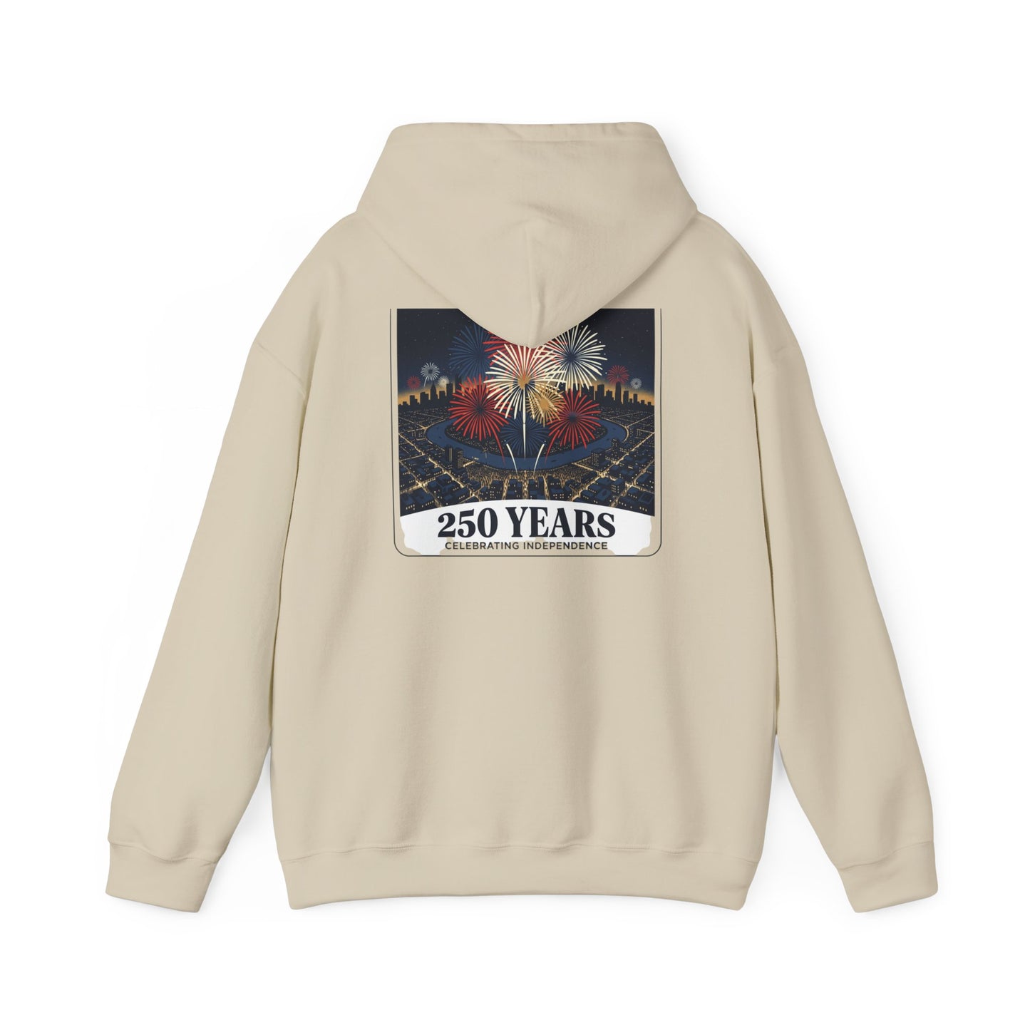 America 250 Years Eagle Graphic Hoodie | Fireworks Backprint