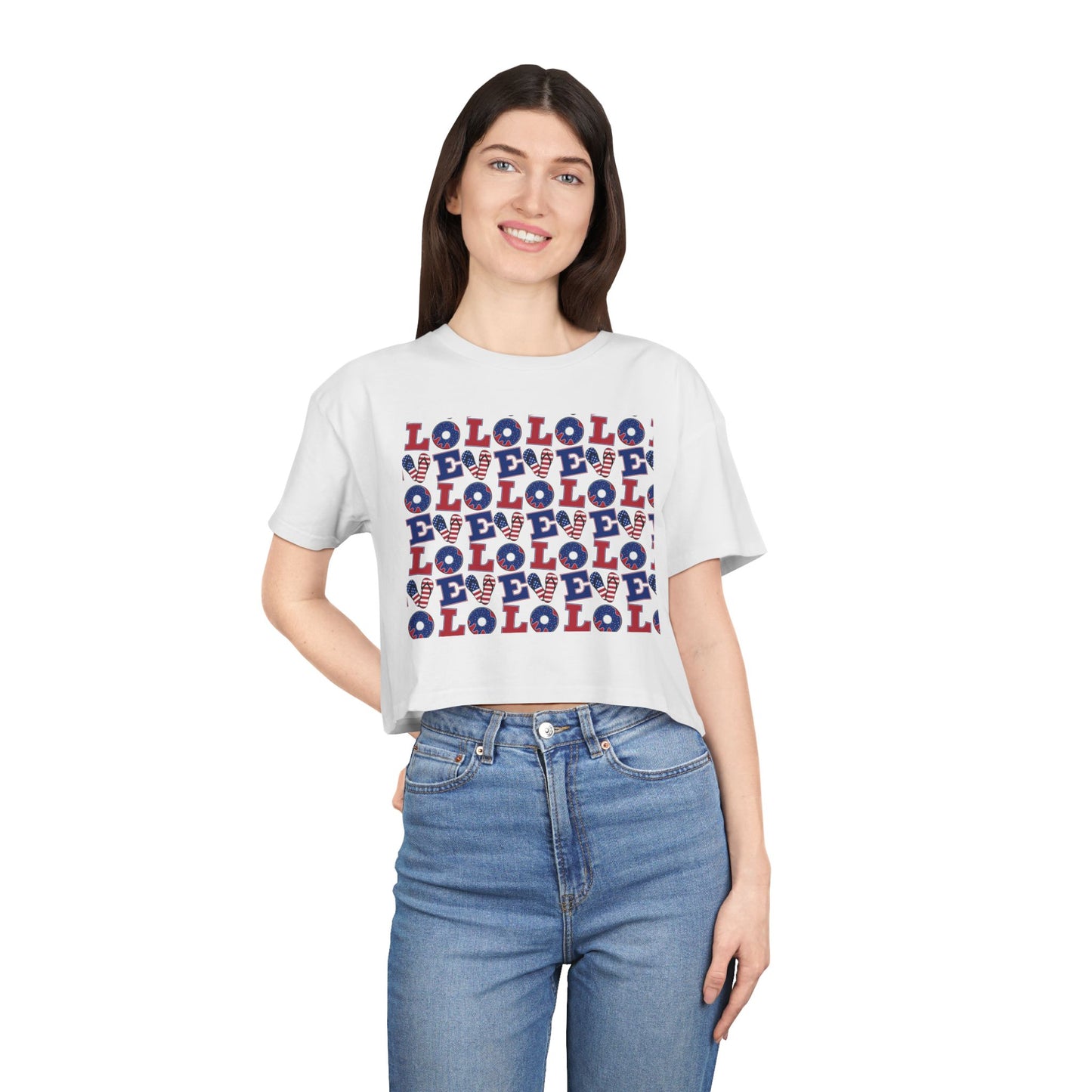 LOL Pattern Graphic Tee | Crop Top