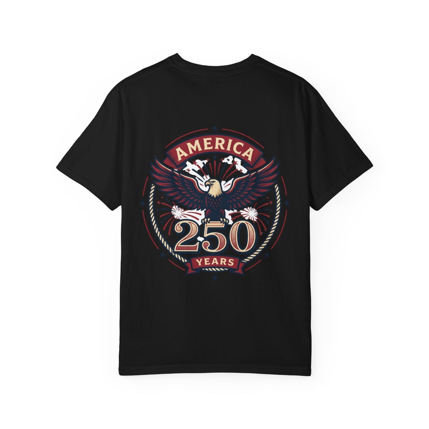 America Flag EST 1776-2026 T-Shirt | 250 Years Eagle Back Graphic