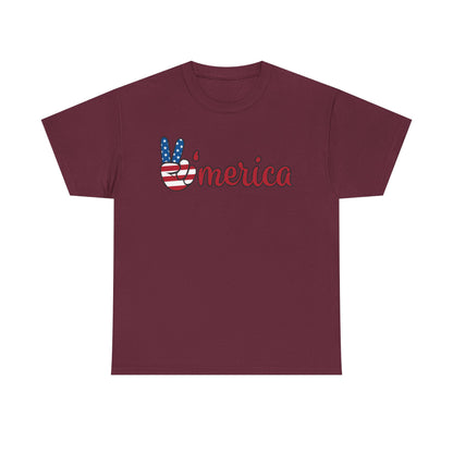Merica Peace Hand graphic Tee | American Flag Popsicle back, Patriotic Fourth of July