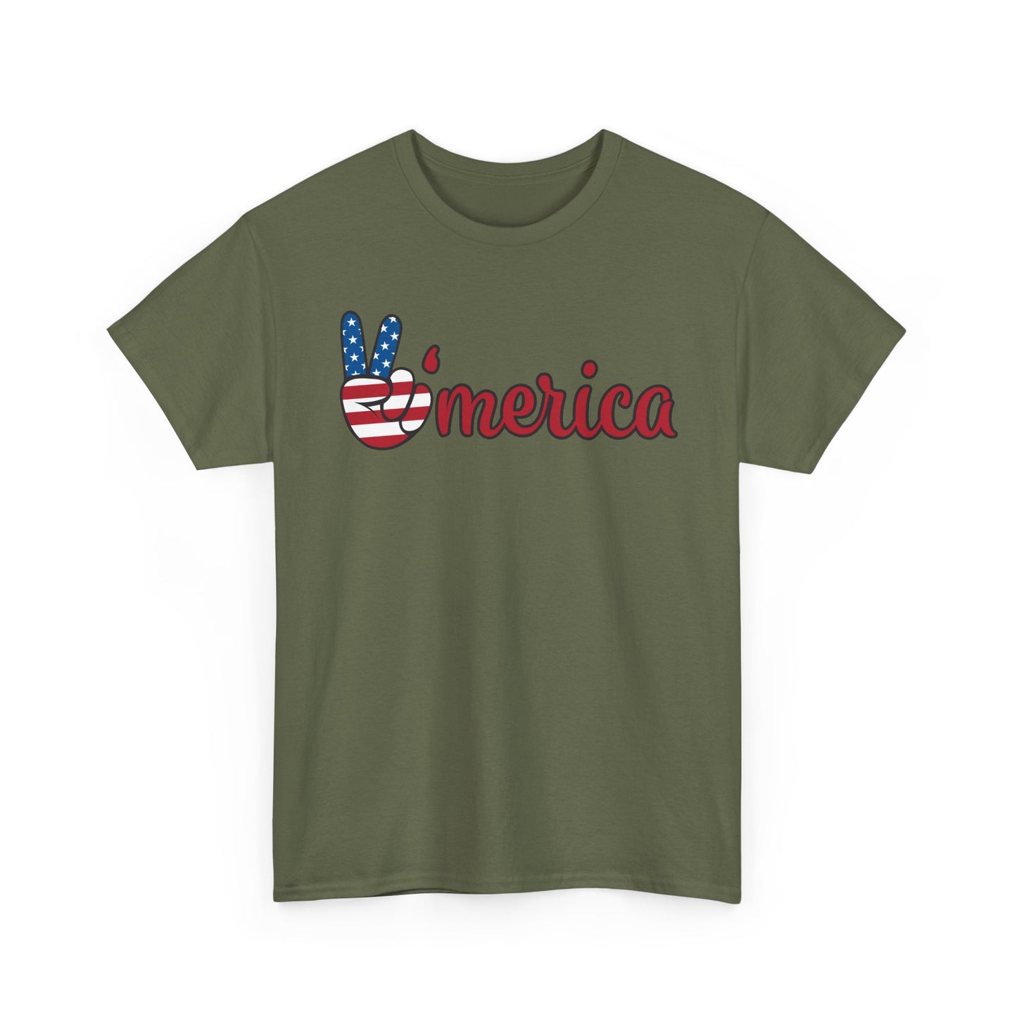 Merica Peace Hand graphic Tee | American Flag Popsicle back, Patriotic Fourth of July