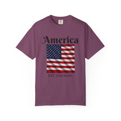 America Flag EST 1776-2026 T-Shirt | 250 Years Eagle Back Graphic