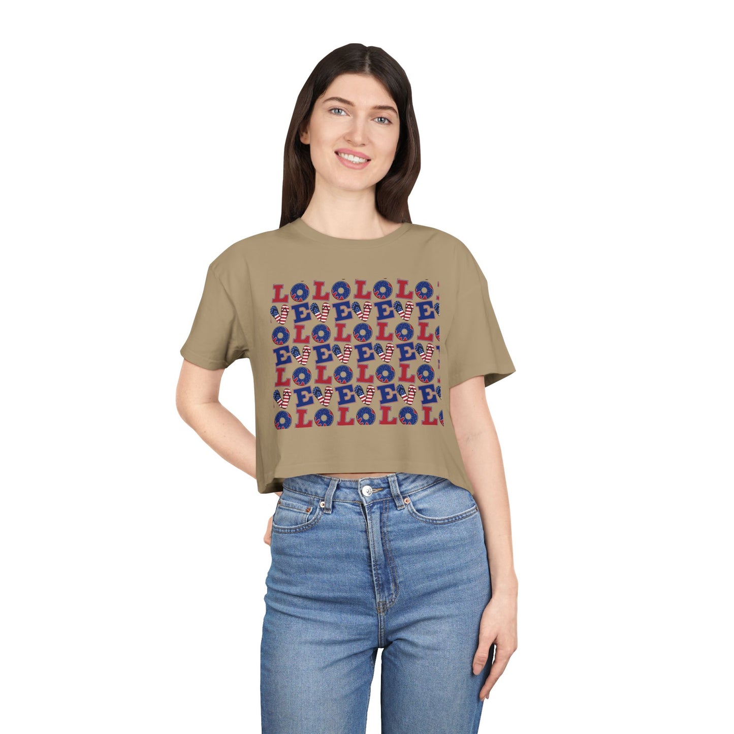 LOL Pattern Graphic Tee | Crop Top