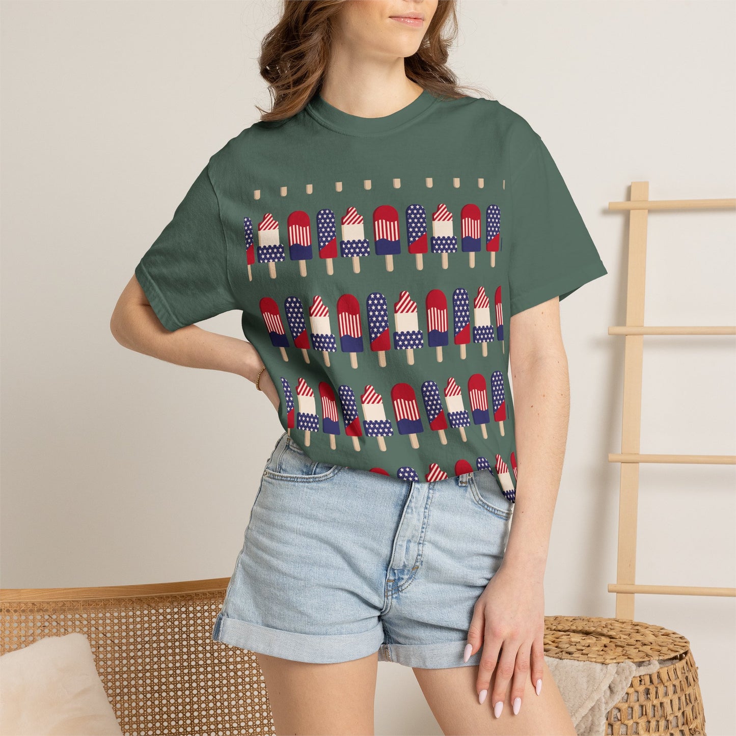American Flag Popsicle T-shirt | Patriotic Fourth of July Ice Pop Tee