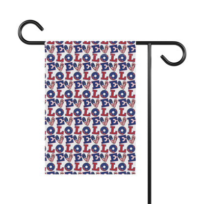 Patriotic LOVE Pattern Garden Flag | House Banner
