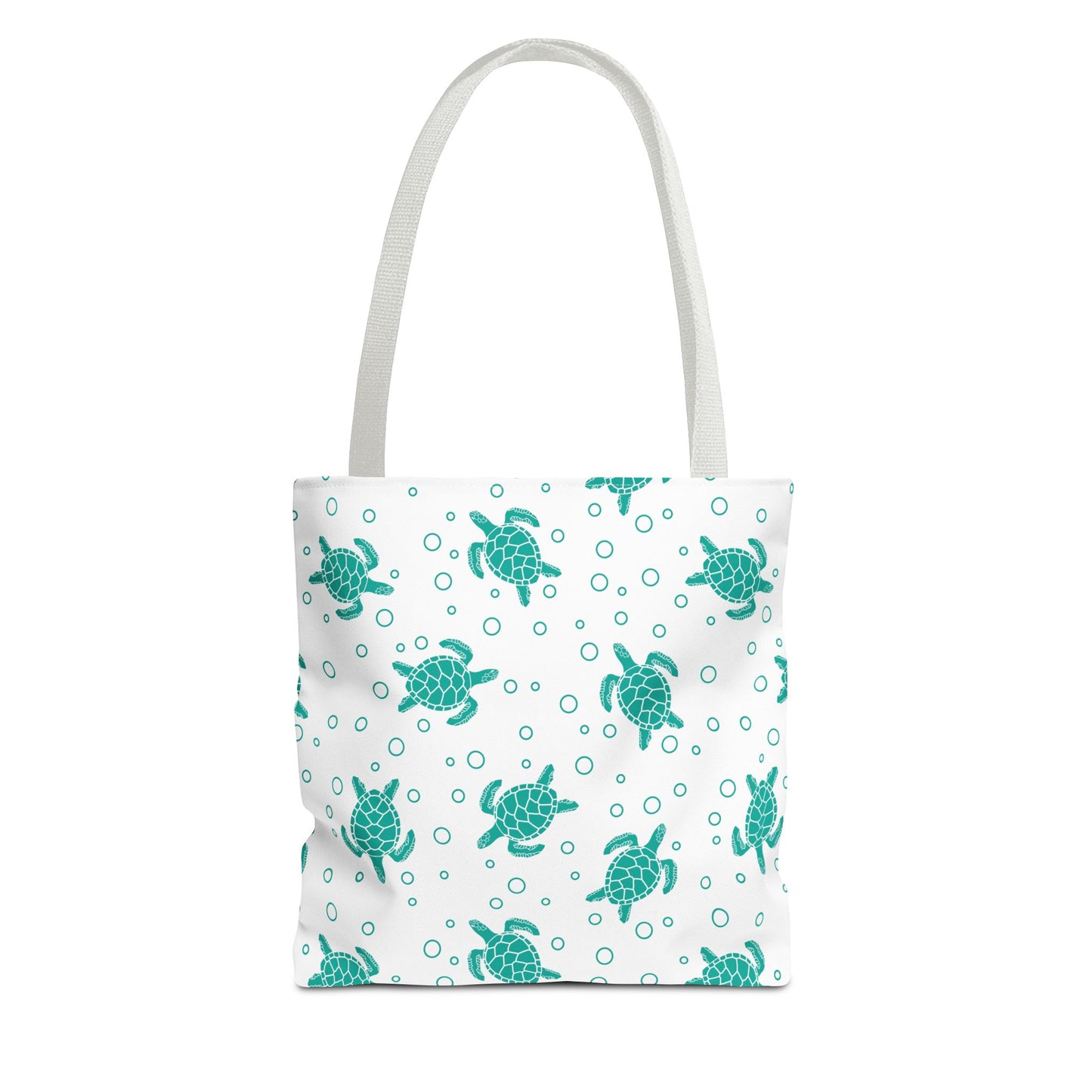 Teal Sea Turtle Pattern Tote Bag | Repeating Turtle Print