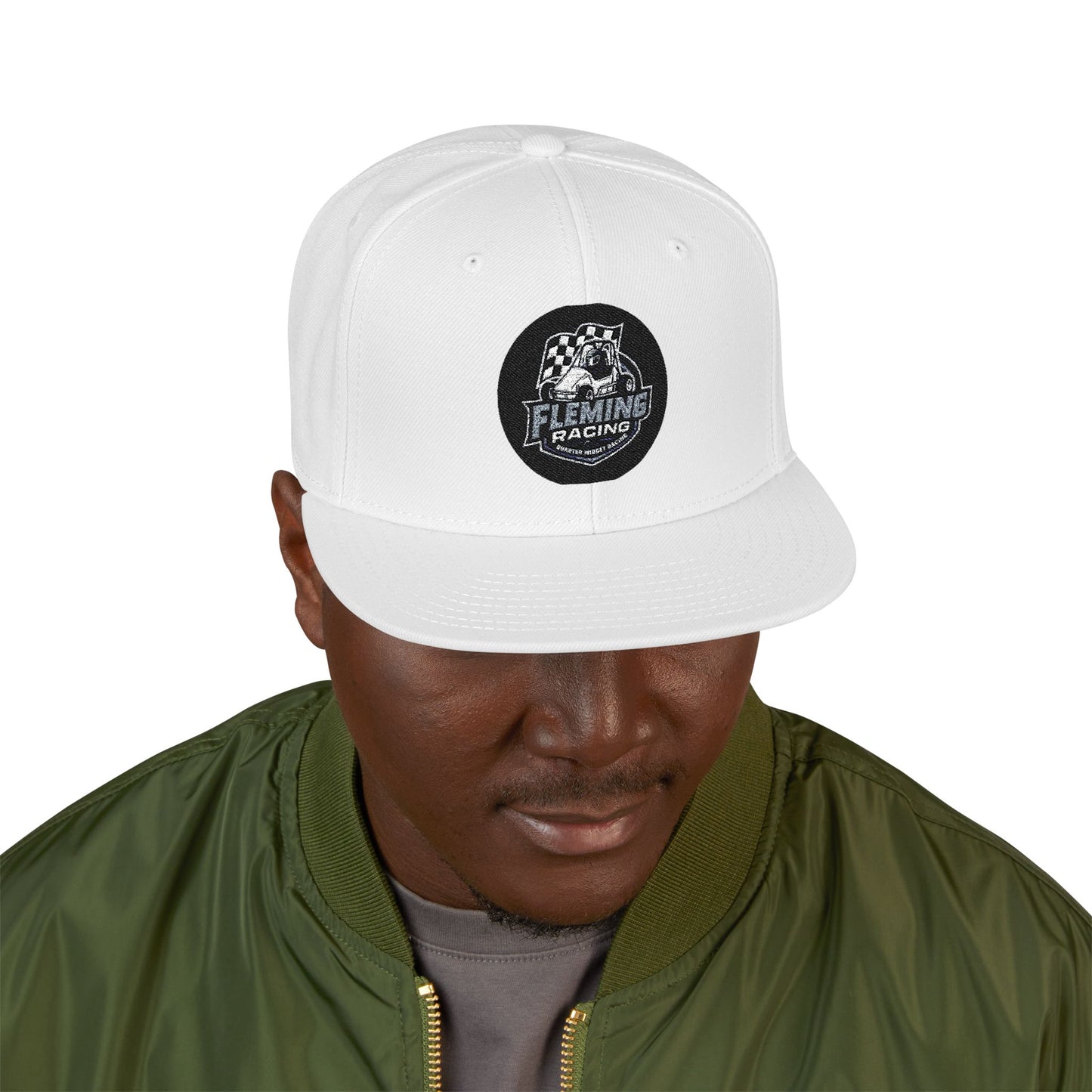 Smiling Ghost Patch Snapback | Embroidered Baseball Cap