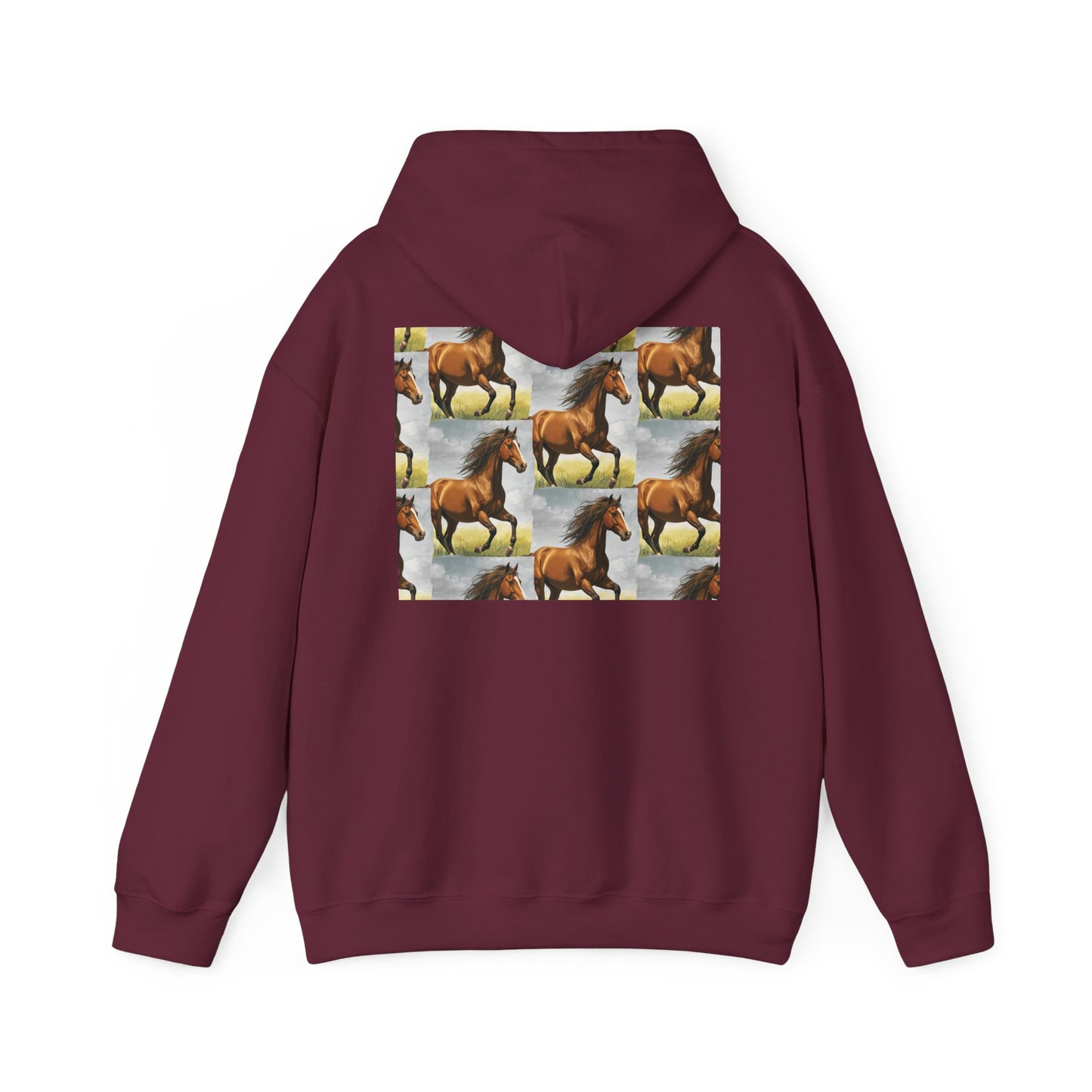 Brown Horse Pattern Hoodie | Galloping Horse Repeat Design