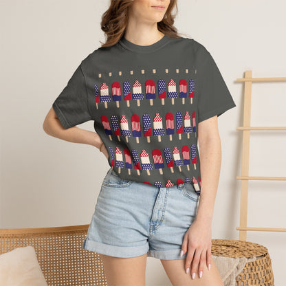 American Flag Popsicle T-shirt | Patriotic Fourth of July Ice Pop Tee
