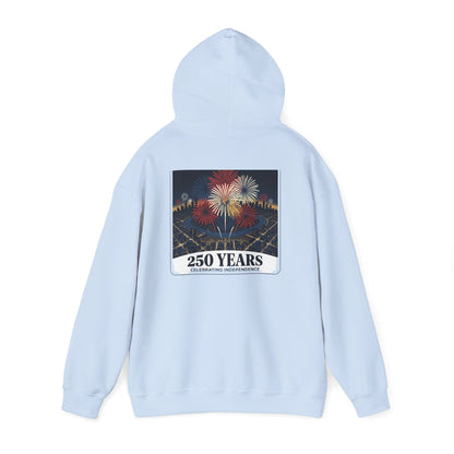 America 250 Years Eagle Graphic Hoodie | Fireworks Backprint