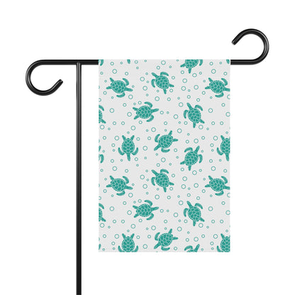 Teal Sea Turtle Pattern Garden Flag | House Banner