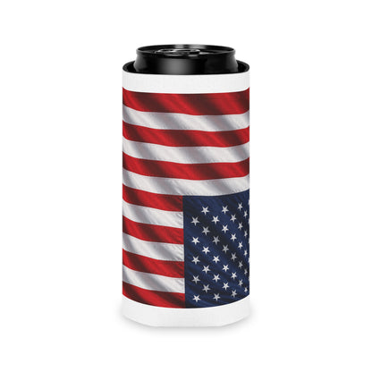 American Flag Can Cooler | USA Stars Stripes Beverage Sleeve