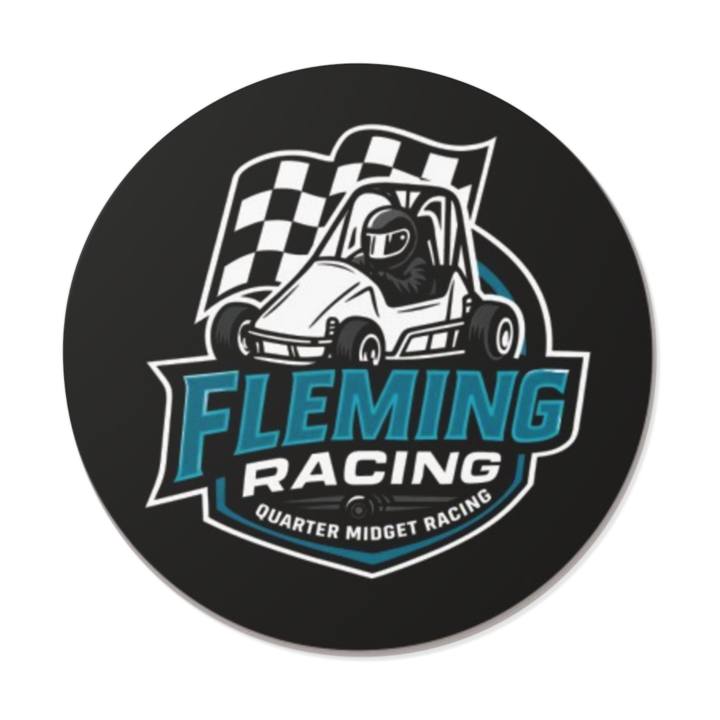 Fleming Racing Sticker | Round Vinyl Racing Logo, Quarter Midget Car