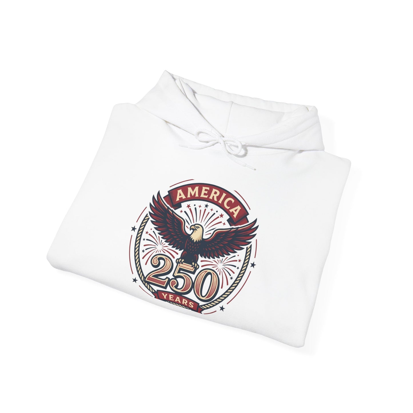 America 250 Years Eagle Graphic Hoodie | Fireworks Backprint