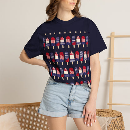 American Flag Popsicle T-shirt | Patriotic Fourth of July Ice Pop Tee