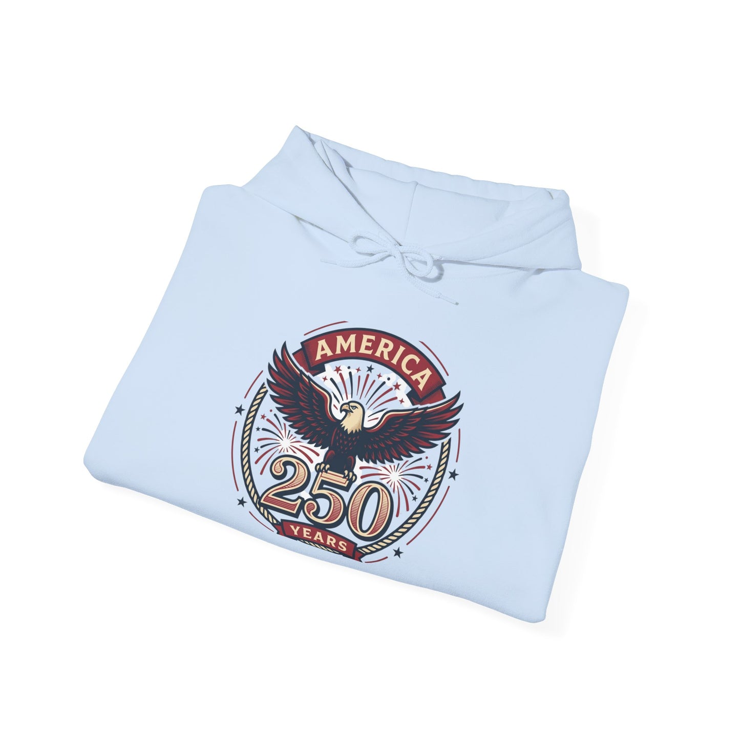 America 250 Years Eagle Graphic Hoodie | Fireworks Backprint