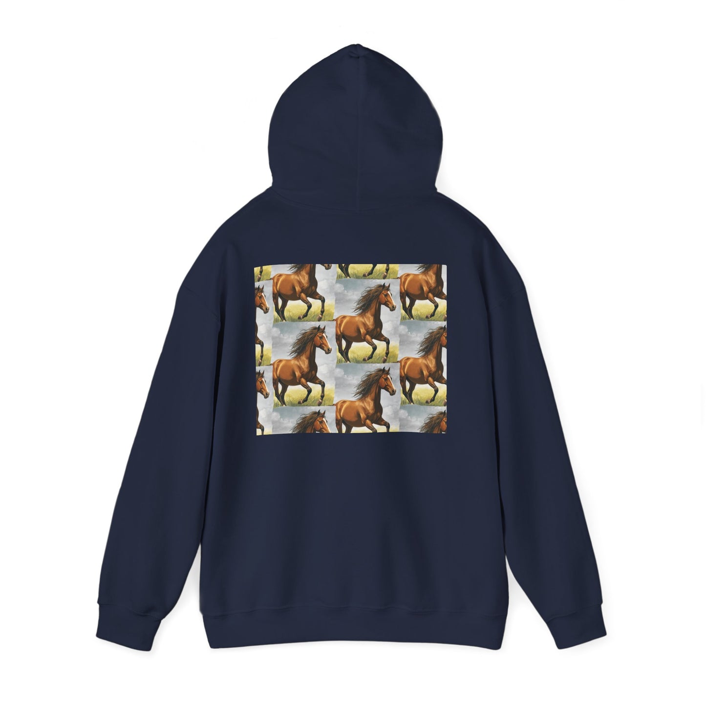 Brown Horse Pattern Hoodie | Galloping Horse Repeat Design