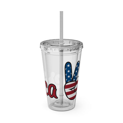 American Peace Sign tumbler 16oz