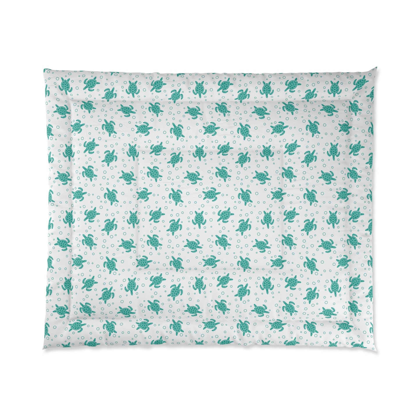 Turquoise Floral Pattern Comforter | Teal Flower All-Over Print