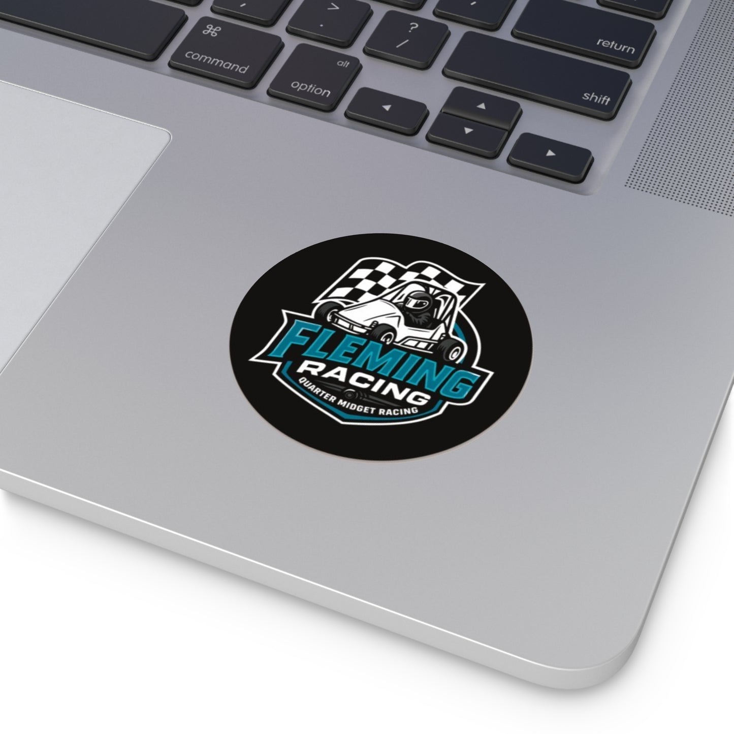 Fleming Racing Sticker | Round Vinyl Racing Logo, Quarter Midget Car