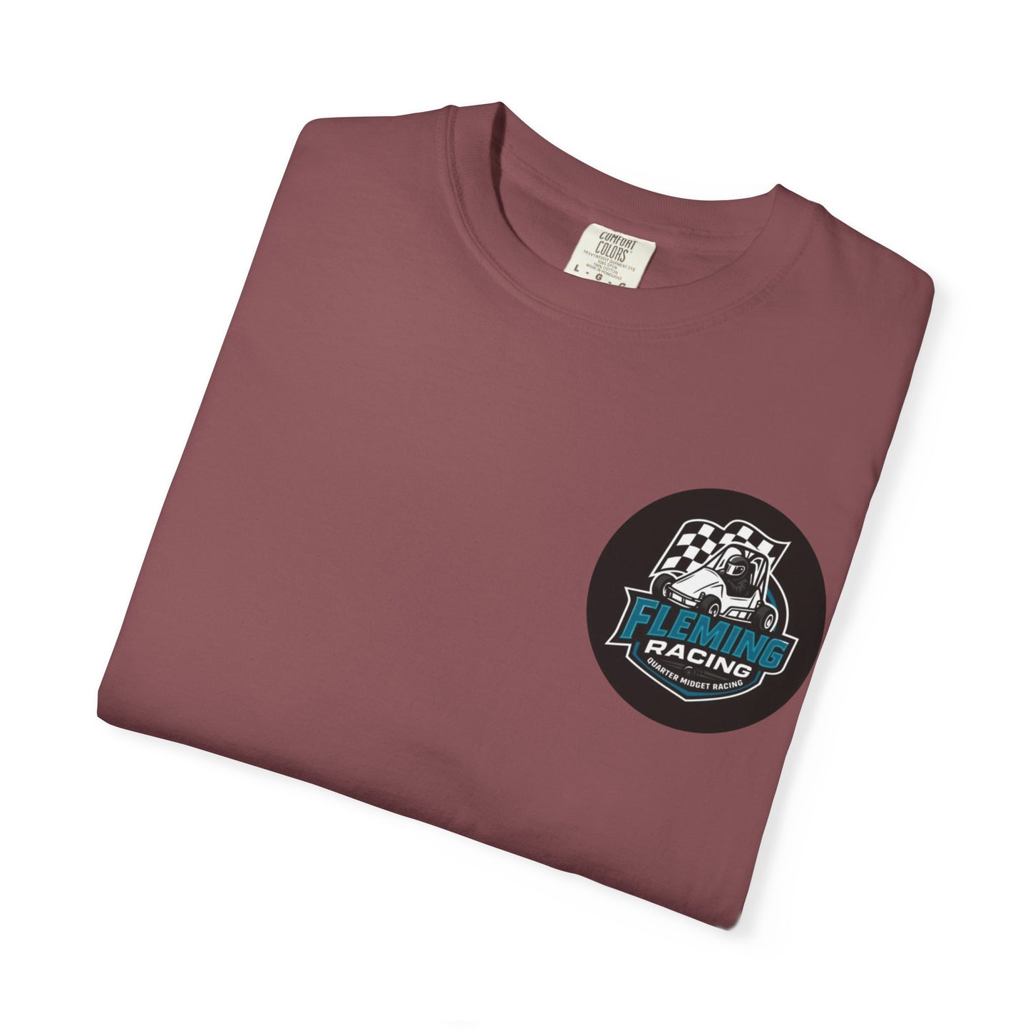 Fleming Racing QM Logo T-Shirt | Checkered Flag Circle Design