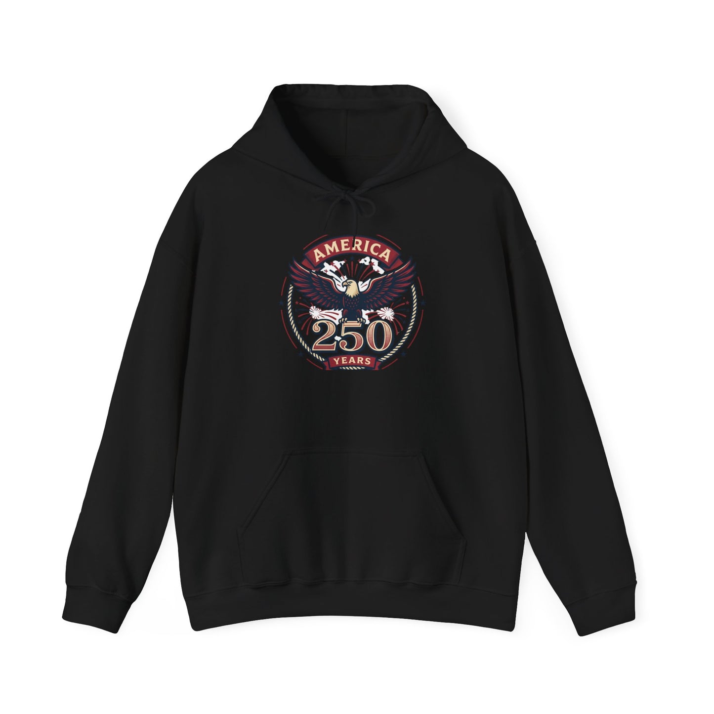 America 250 Years Eagle Graphic Hoodie | Fireworks Backprint