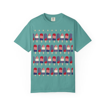 American Flag Popsicle T-shirt | Patriotic Fourth of July Ice Pop Tee