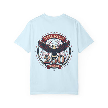 America Flag EST 1776-2026 T-Shirt | 250 Years Eagle Back Graphic