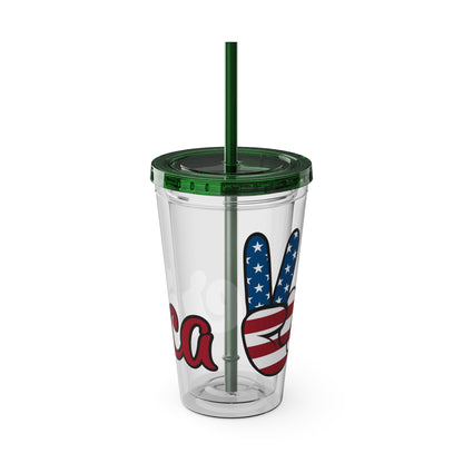 American Peace Sign tumbler 16oz