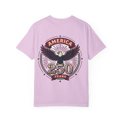 Patriotic Unisex T-Shirt, Celebrating America's 250th Anniversary, Vintage Eagle Design, Gift for Independence Day, USA Pride