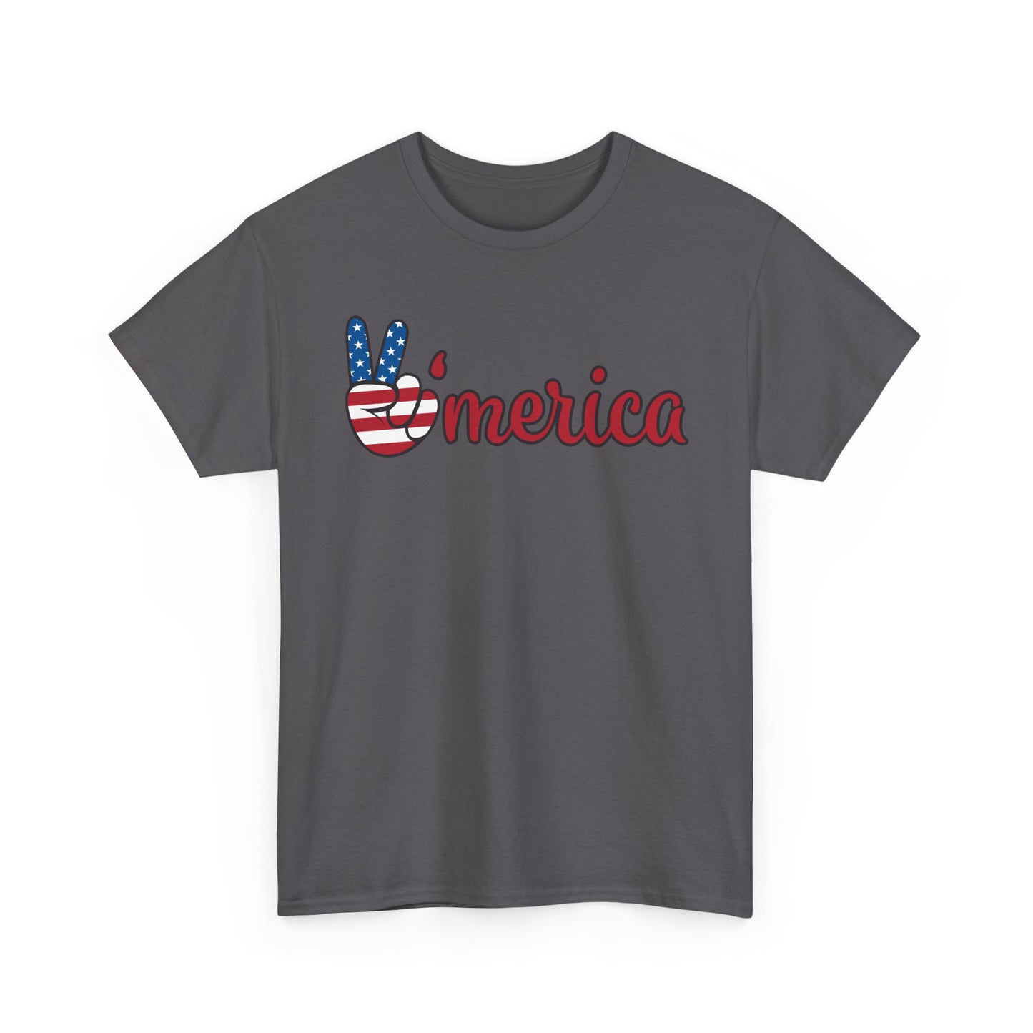 Merica Peace Hand graphic Tee | American Flag Popsicle back, Patriotic Fourth of July