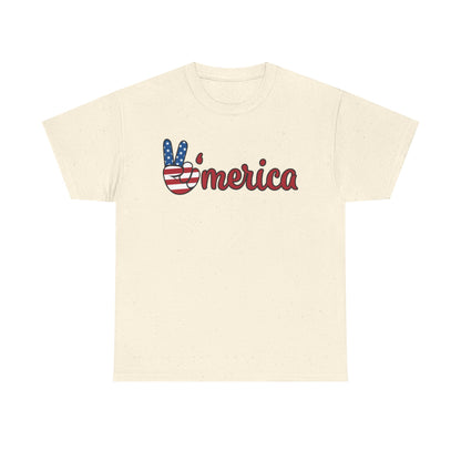 Merica Peace Hand graphic Tee | American Flag Popsicle back, Patriotic Fourth of July