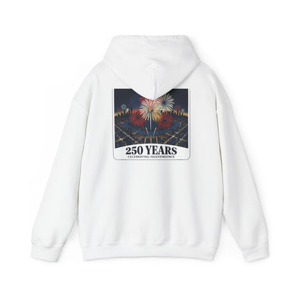 America 250 Years Eagle Graphic Hoodie | Fireworks Backprint