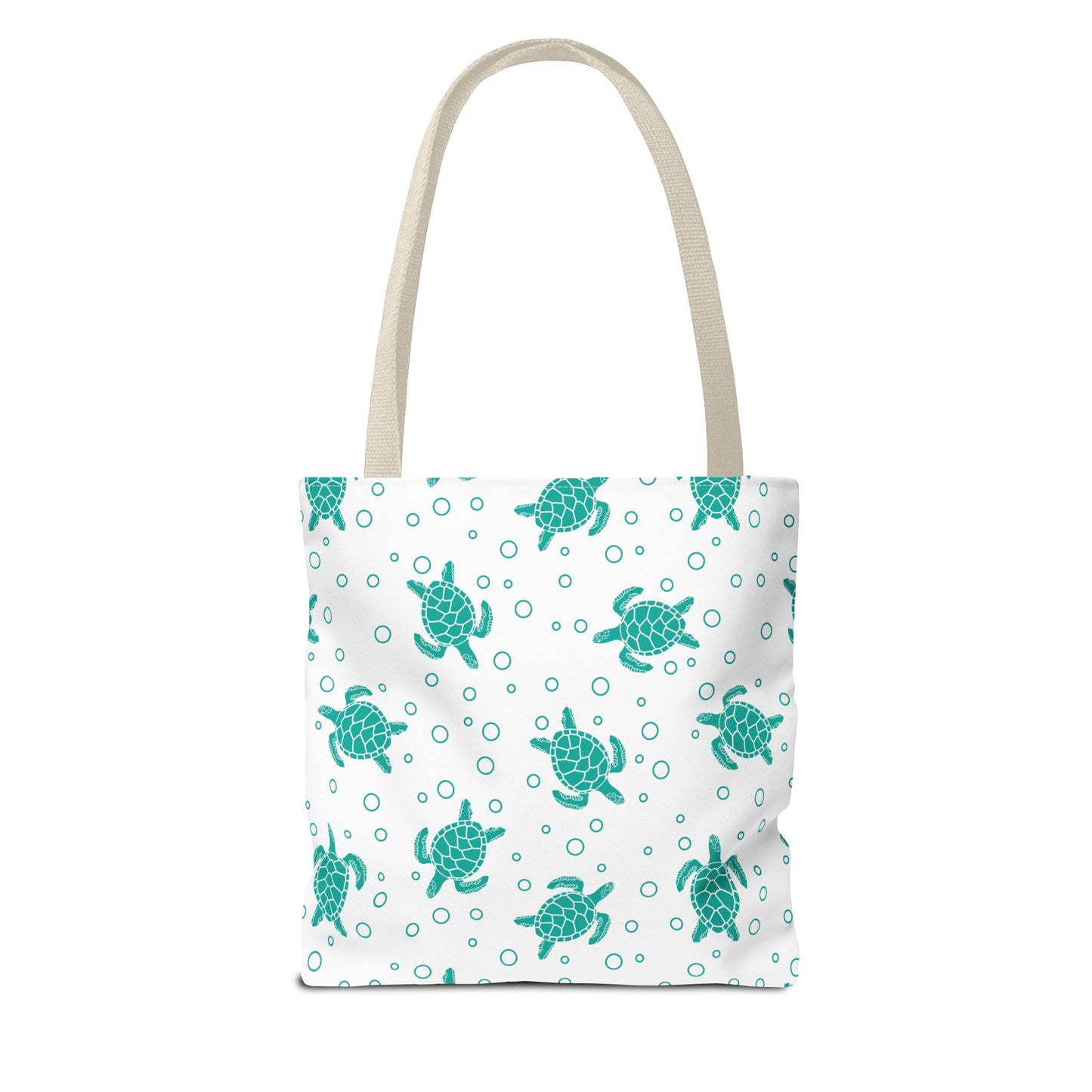 Teal Sea Turtle Pattern Tote Bag | Repeating Turtle Print