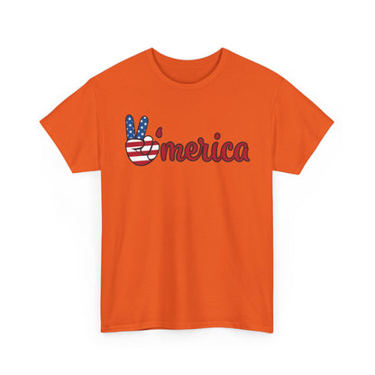 Merica Peace Hand graphic Tee | American Flag Popsicle back, Patriotic Fourth of July
