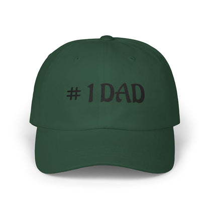 1 Dad Embroidered Dad Cap | White Baseball Hat