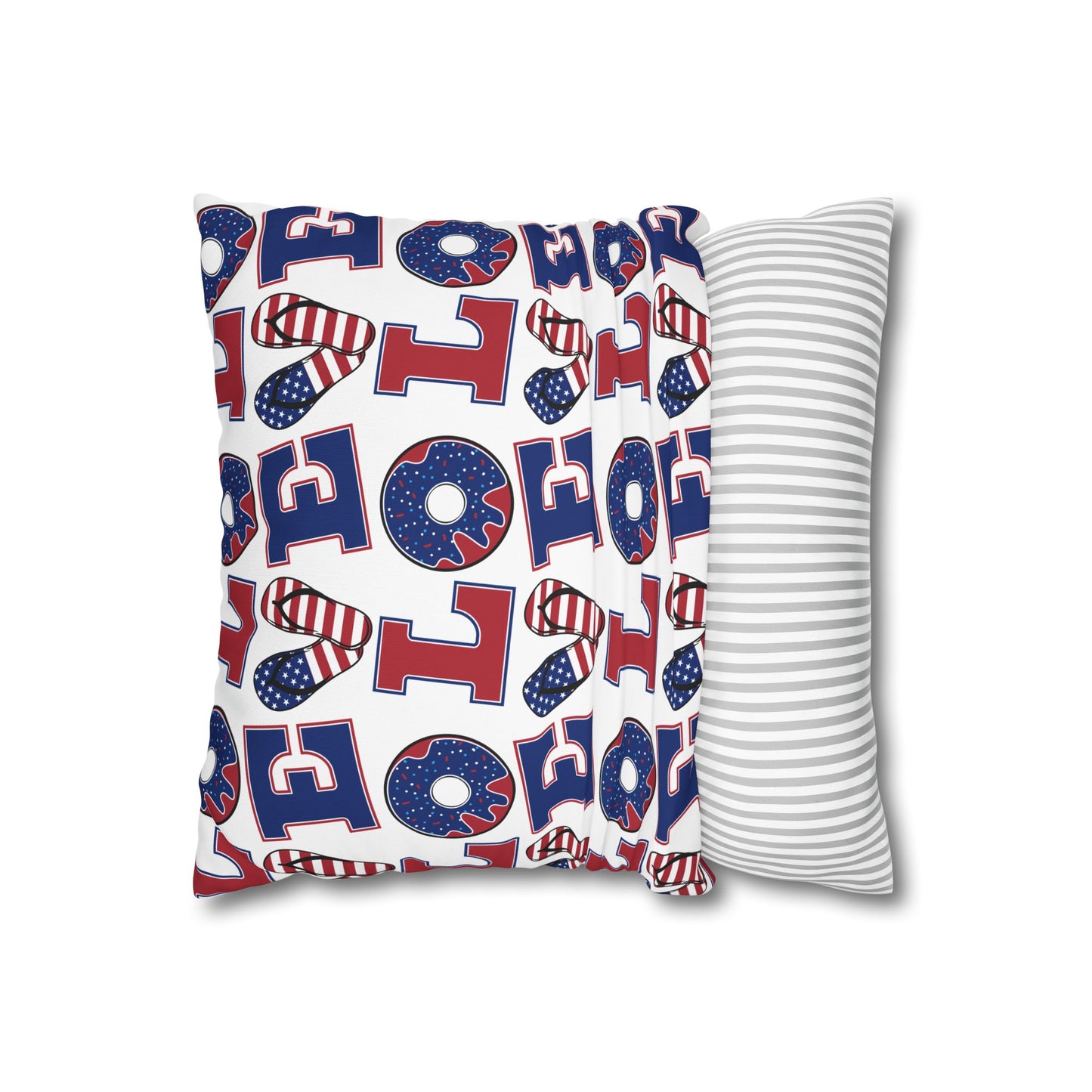 Patriotic LOVE pattern pillowcase | American flag heart, stars and stripes cushion cover